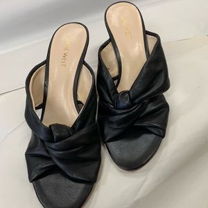 Nine West Black Wedge Sandals Size 9M